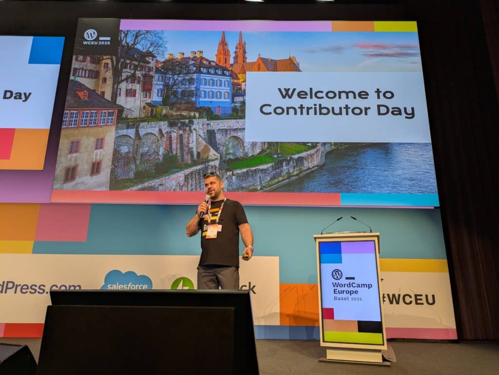 Fotis Routsis at the Contributor Day. WCEU 2025