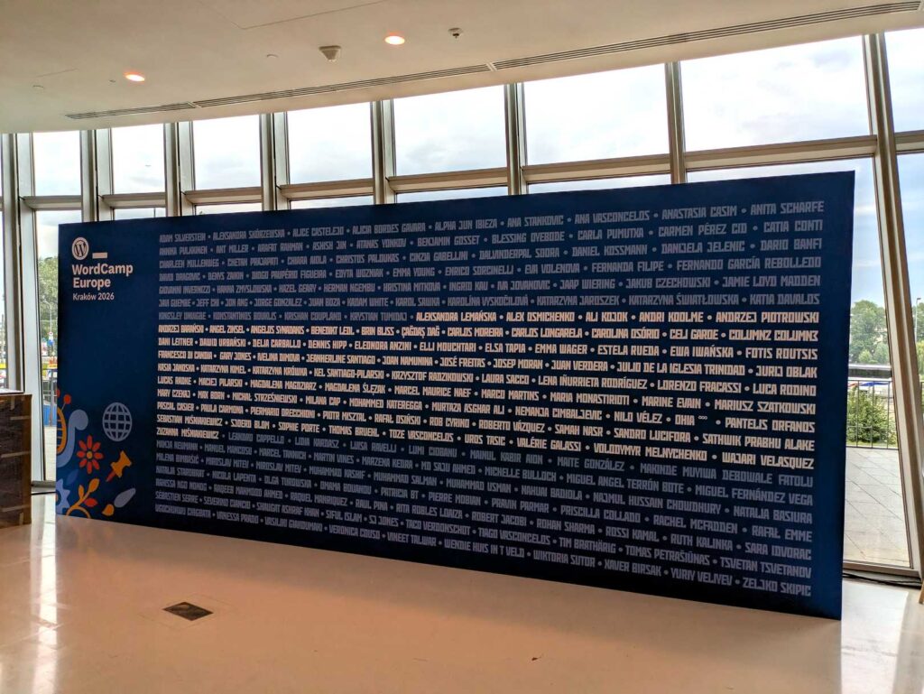 Mural del equipo de organización y voluntarios de la WCEU 2026